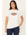 Image #1 - Dickies Women's Tri-Color Logo Short Sleeve Tee, White, hi-res