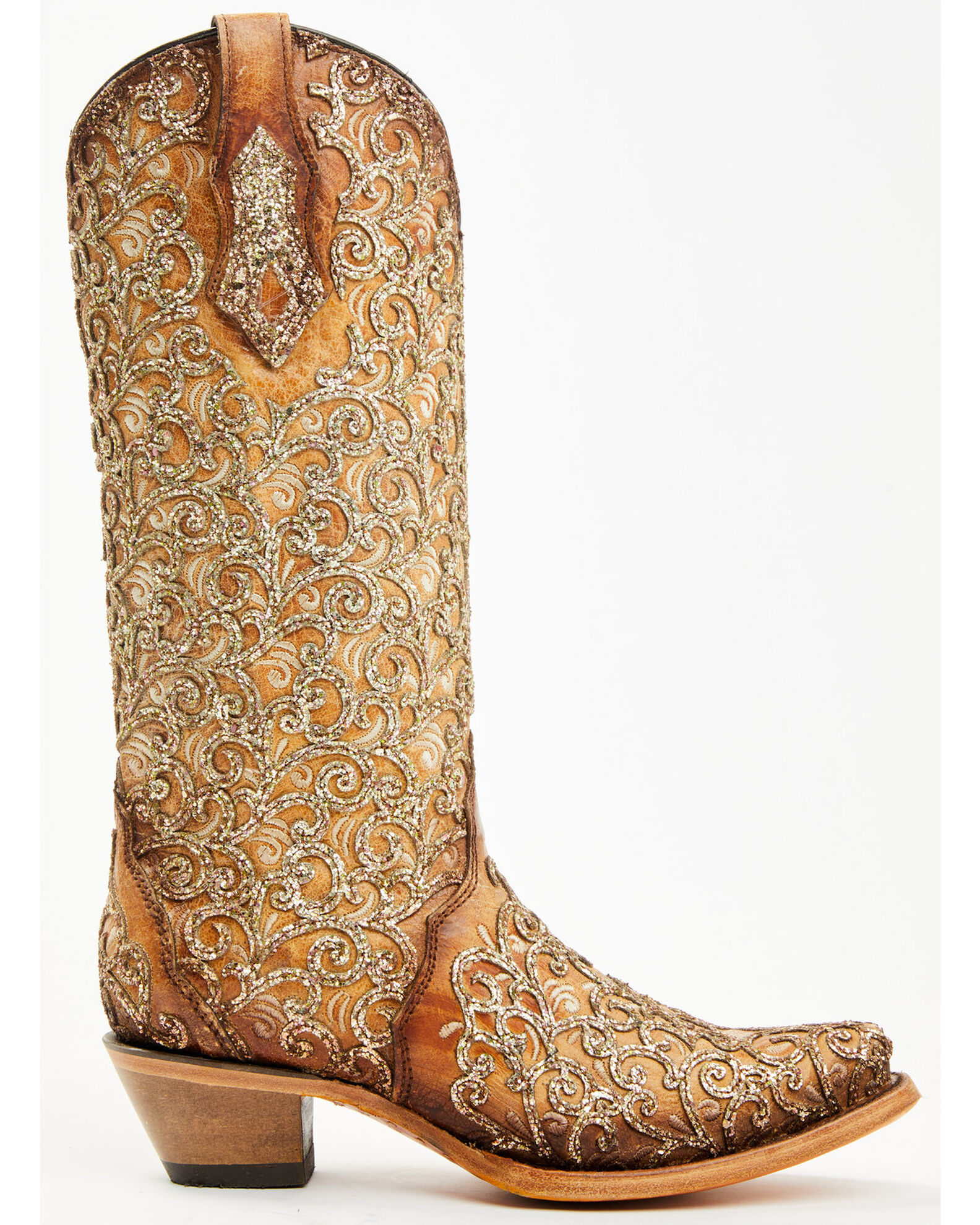 Corral glitter deals leather western boot