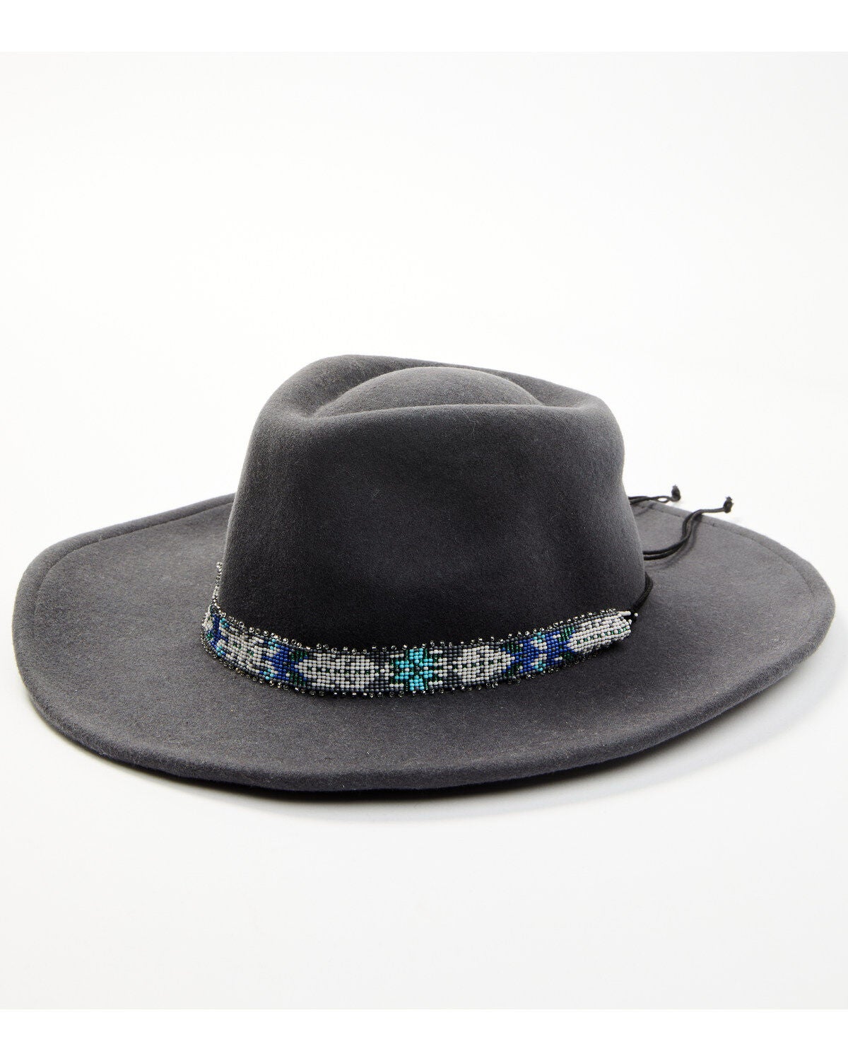 Nikki Beach Women's Wynter Rancher Felt Western Fashion Hat, Grey, hi-res