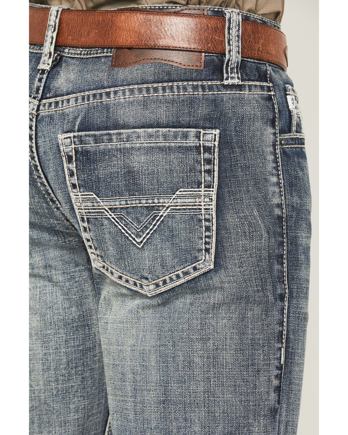 Image #4 - Rock & Roll Denim Men's Double Barrel Medium Wash Relaxed Bootcut Rigid Denim, Dark Medium Wash, hi-res