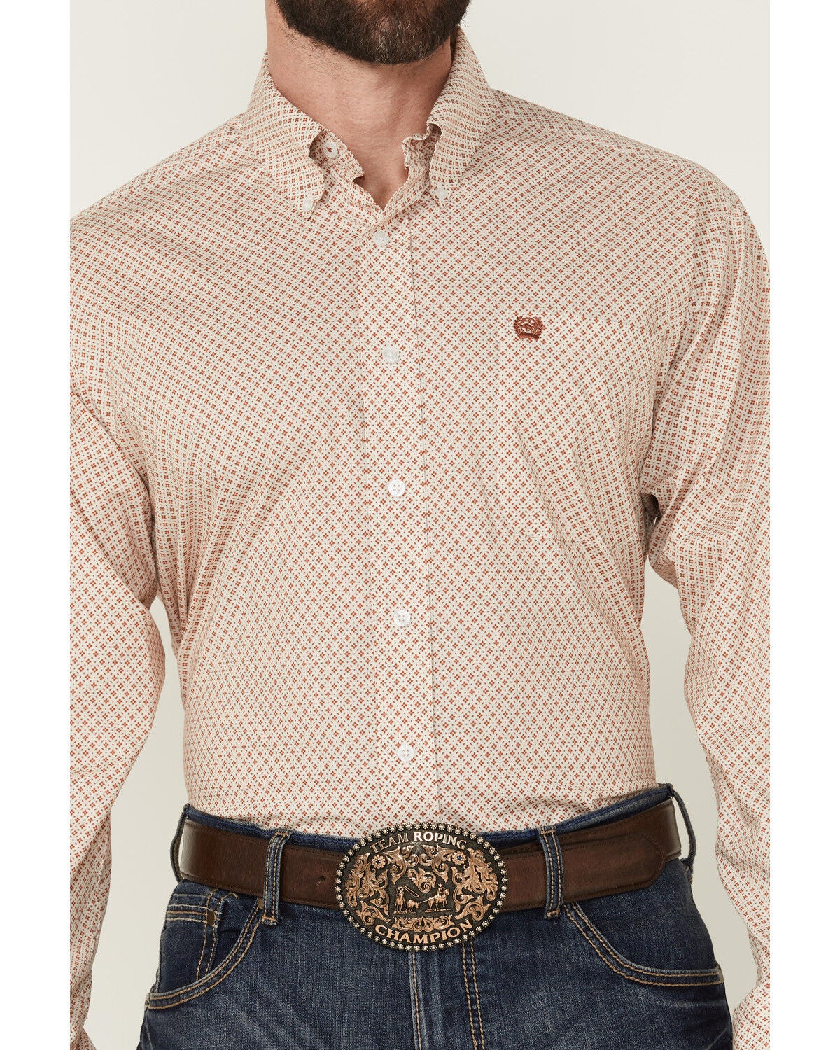 Image #3 - Cinch Men's Geo Print Long Sleeve Button-Down Stretch Western Shirt, , hi-res