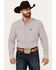 Image #1 - Panhandle Select Men's Southwestern Geo Print Long Sleeve Snap Performance Stretch Western Shirt, White, hi-res