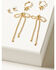 Image #2 - Shyanne Women's Bow And Star Earring Set - 6 Piece, Gold, hi-res