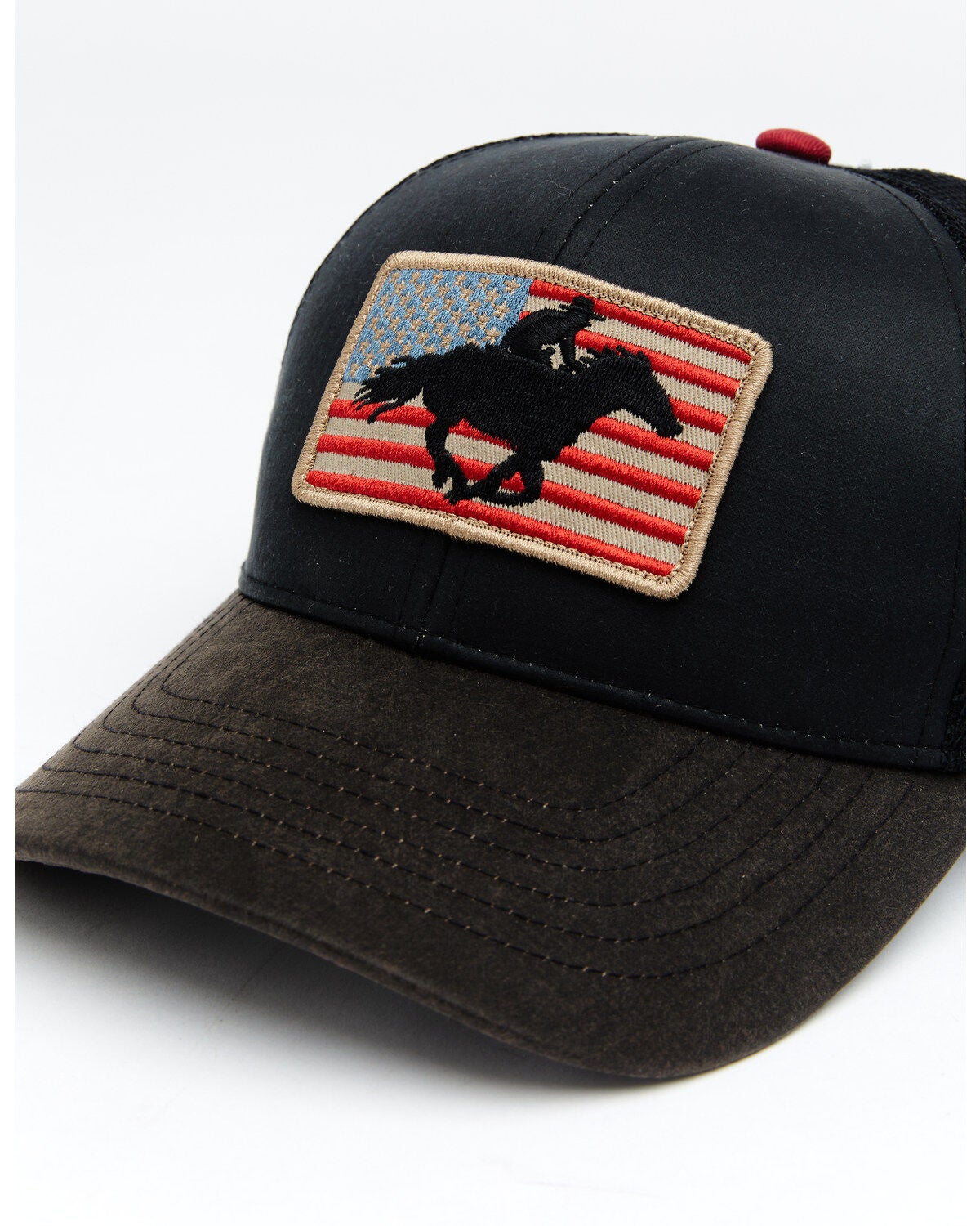 Image #2 - Cody James Men's American Cowboy Flag Patch Mesh Cap , Black, hi-res
