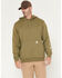 Image #1 - Carhartt Men's Loose Fit Midweight Logo Sleeve Graphic Hooded Sweatshirt, Dark Green, hi-res