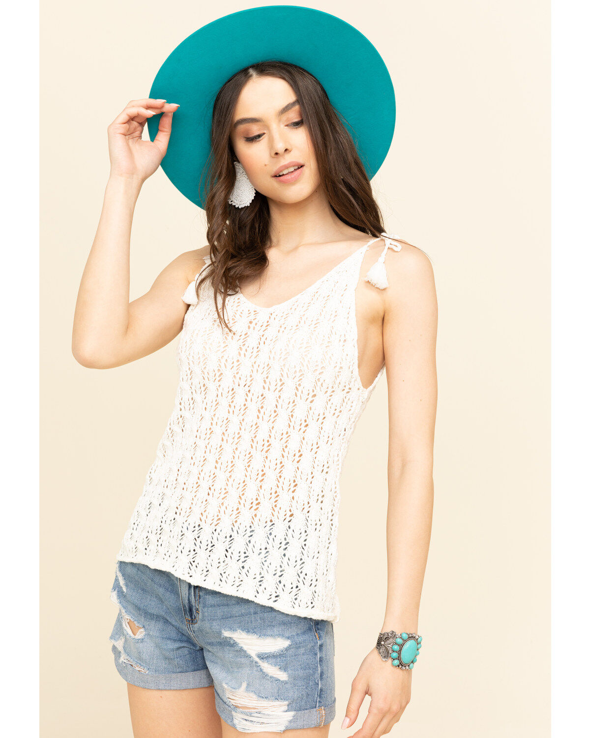 Image #1 - Rock & Roll Denim Women's Tie Strap Sweater Cami, , hi-res