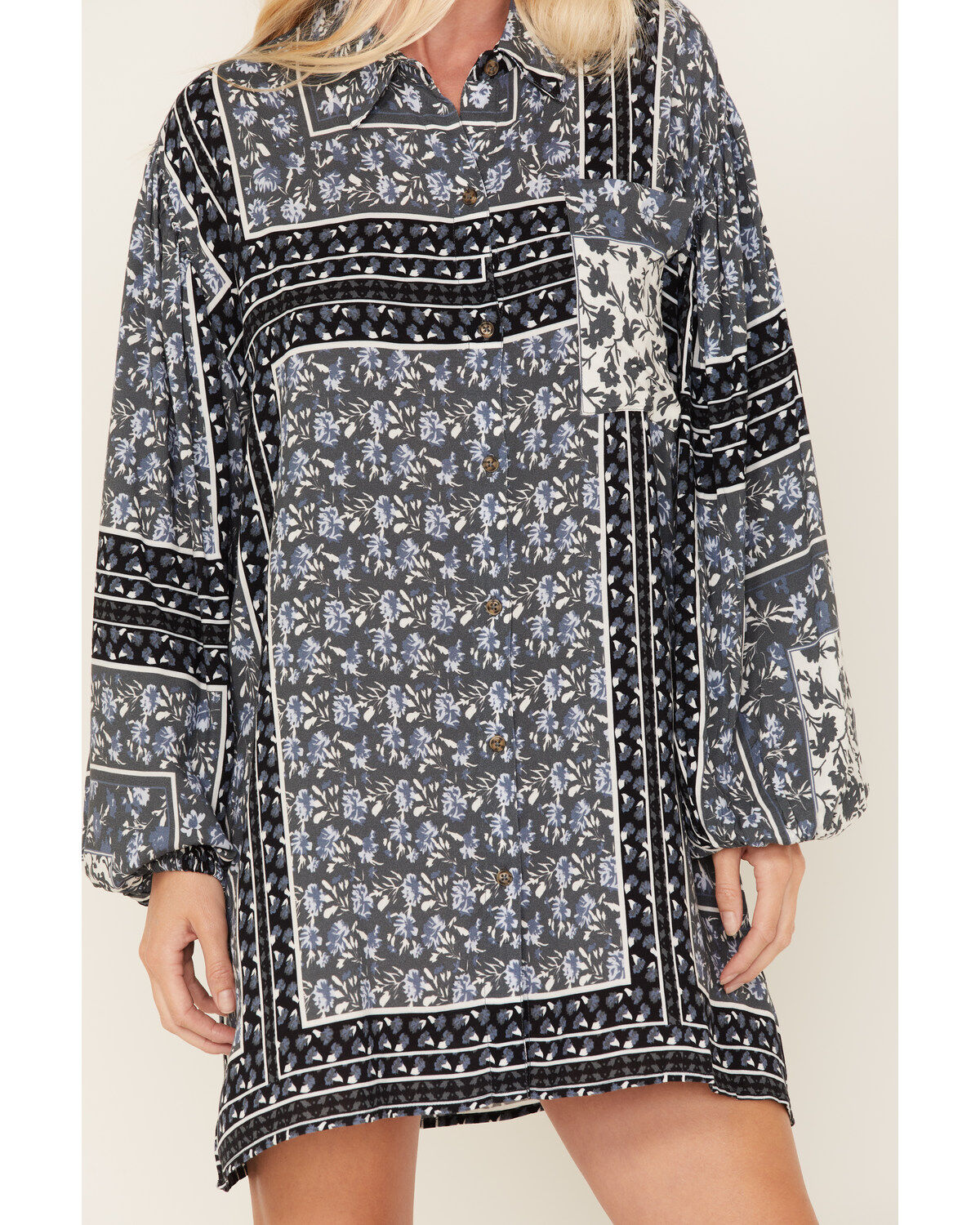 Image #3 - Jen's Pirate Booty Women's Roma Storm Lockhart Floral Print Ruffle Mini Dress, Black, hi-res