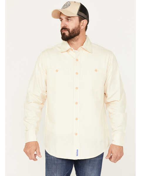Resistol Men's Aspen Solid Button Down Western Shirt , Cream, hi-res