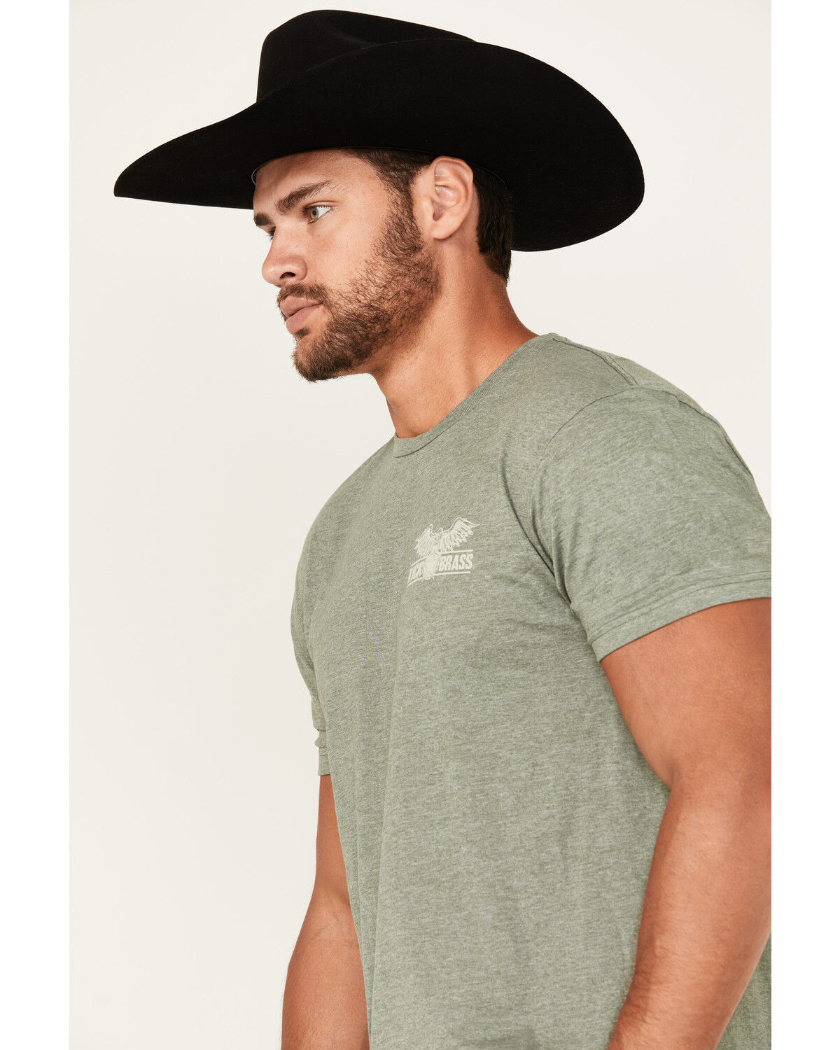 Image #2 - Kick Brass Men's For God and Country Short Sleeve Graphic T-Shirt, Heather Grey, hi-res