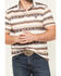 Image #3 - Cowboy Hardware Men's Southwestern Striped Print Short Sleeve Snap Polo, Brown, hi-res