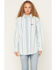 Image #1 - Wrangler Retro Women's Striped Long Sleeve Snap Denim Western Shirt, Blue, hi-res