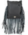 American West Women's Studded Fringe Handbag, Black, hi-res