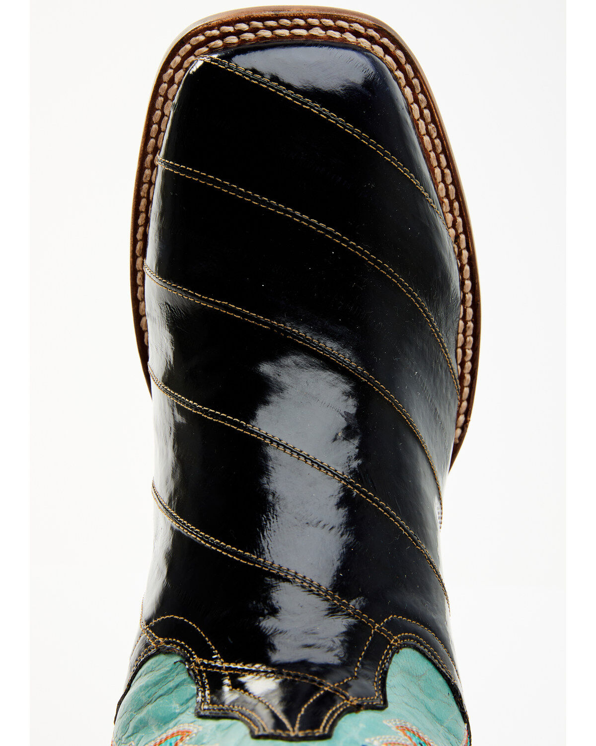 Image #6 - Dan Post Men's Eel Exotic Western Boots - Broad Square Toe, Black/blue, hi-res