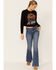 Shyanne Women's Take A Hike Graphic Thermal Long Sleeve Shirt, Black, hi-res