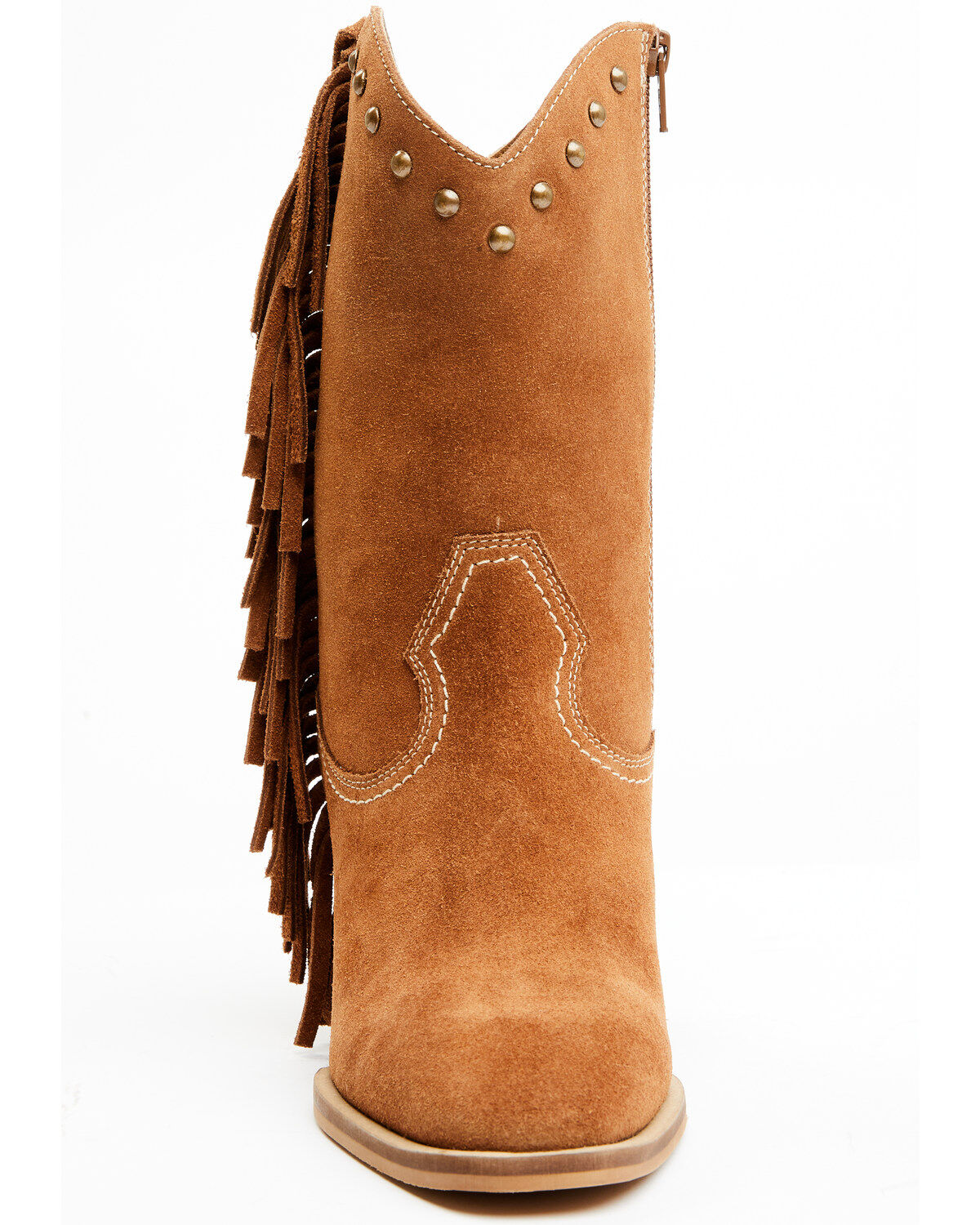 Image #4 - Idyllwind Women's Sidewinder Studded Fringe Suede Fashion Boots - Round Toe, Brown, hi-res