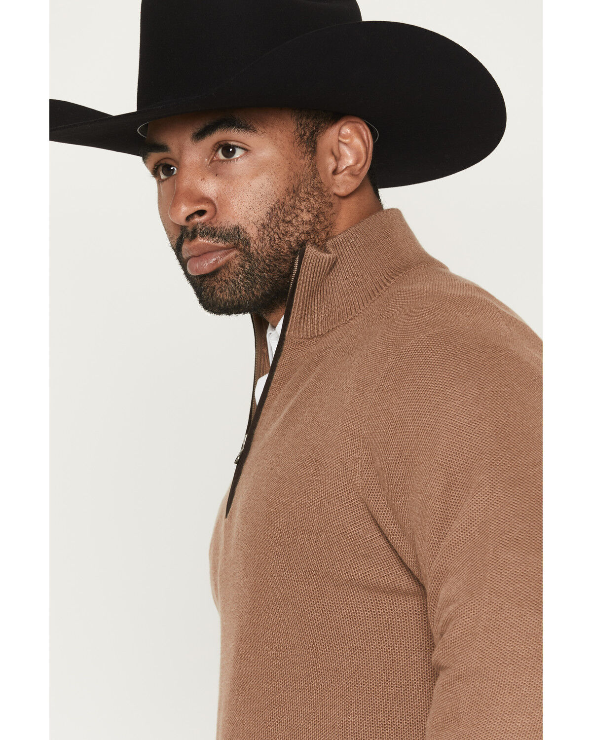 Image #2 - Cody James Black 1978® Men's Parker Solid 1/4 Zip Pullover Sweater, Camel, hi-res