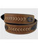 Image #2 - Roper Men's Floral Tooled Tab Heavy Cord Arrow & Southwestern Concho Leather Belt, Natural, hi-res