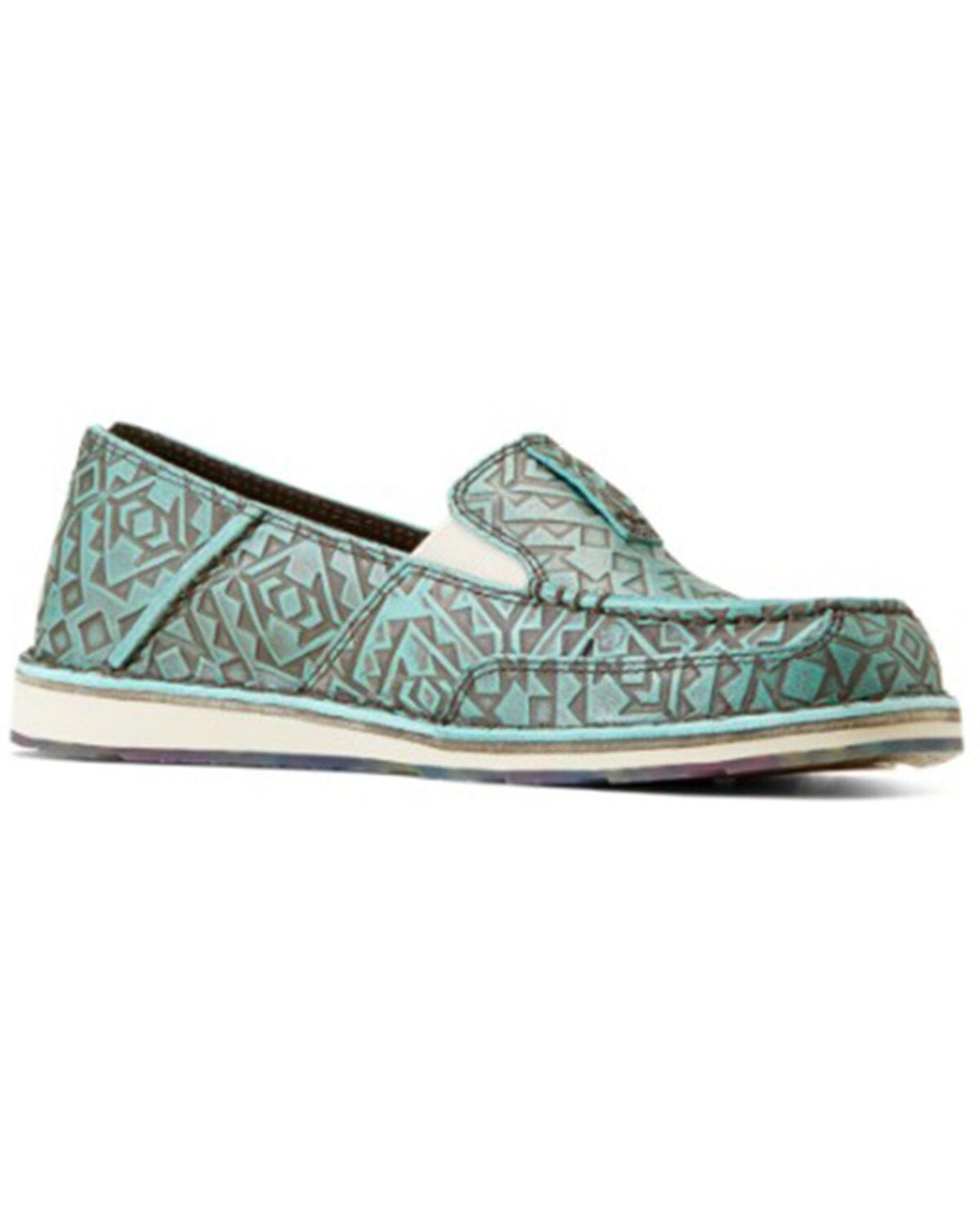 Ariat Women's Embossed Cruiser Casual Shoes - Moc Toe, Blue, hi-res