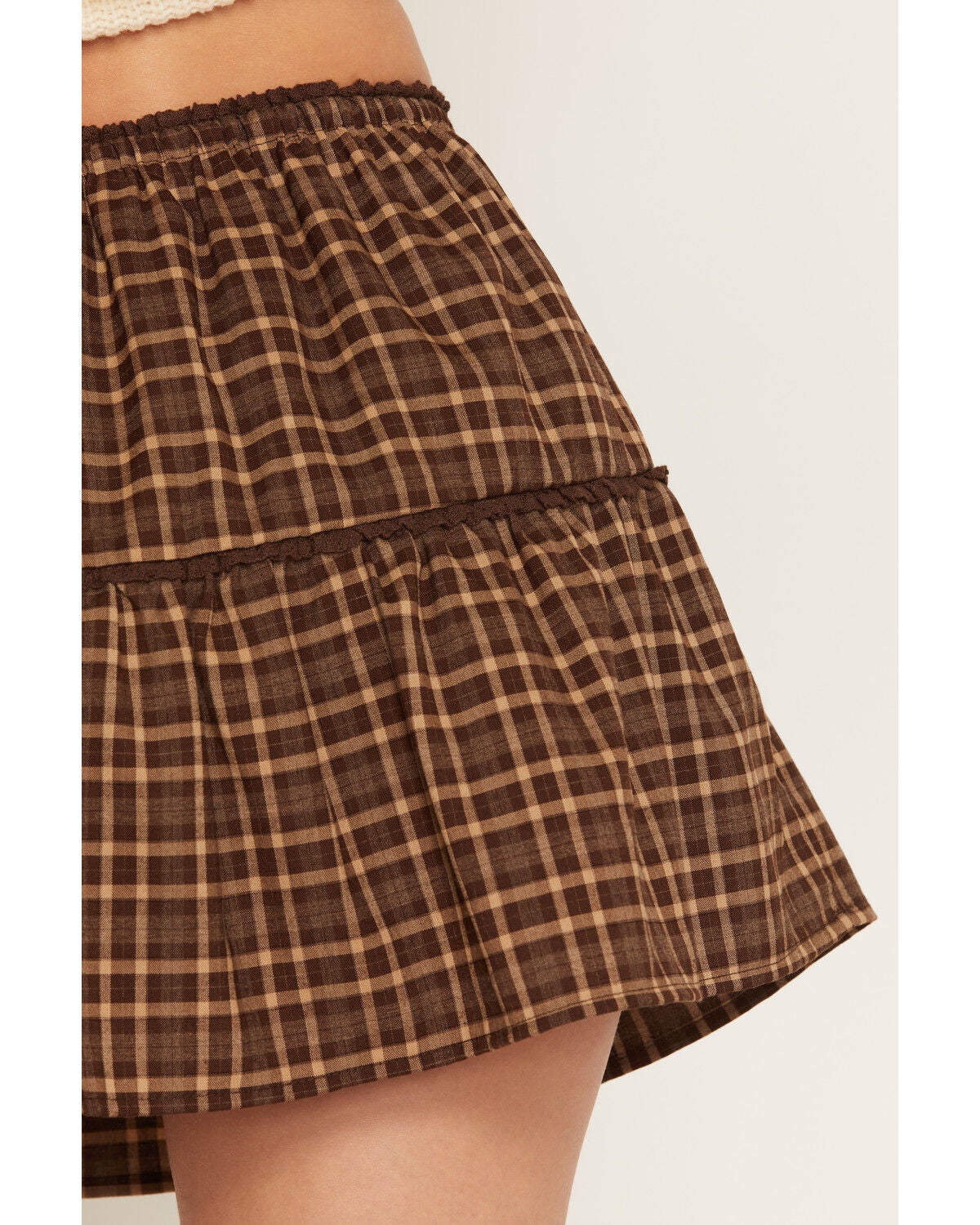 Image #4 - Wishlist Women's Plaid Print Mini Skirt, Brown, hi-res