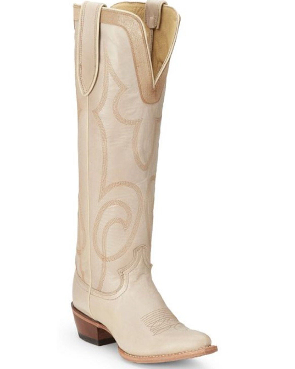 Justin Women's Verlie Vintage Tall Western Boots - Snip Toe, Cream, hi-res