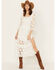Image #2 - Shyanne Women's Diamond Embroidered Mesh Skirt, White, hi-res