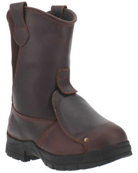 Image #1 - Dan Post Men's Protector Western Work Boots - Aluminum Toe, Brown, hi-res