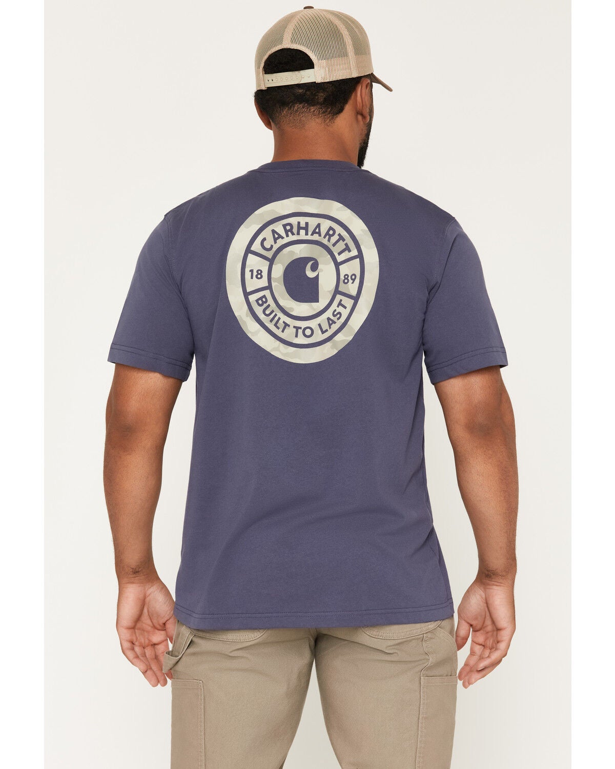 Image #1 - Carhartt Men's  Camo License Plate Short Sleeve Graphic Work T-Shirt, Navy, hi-res