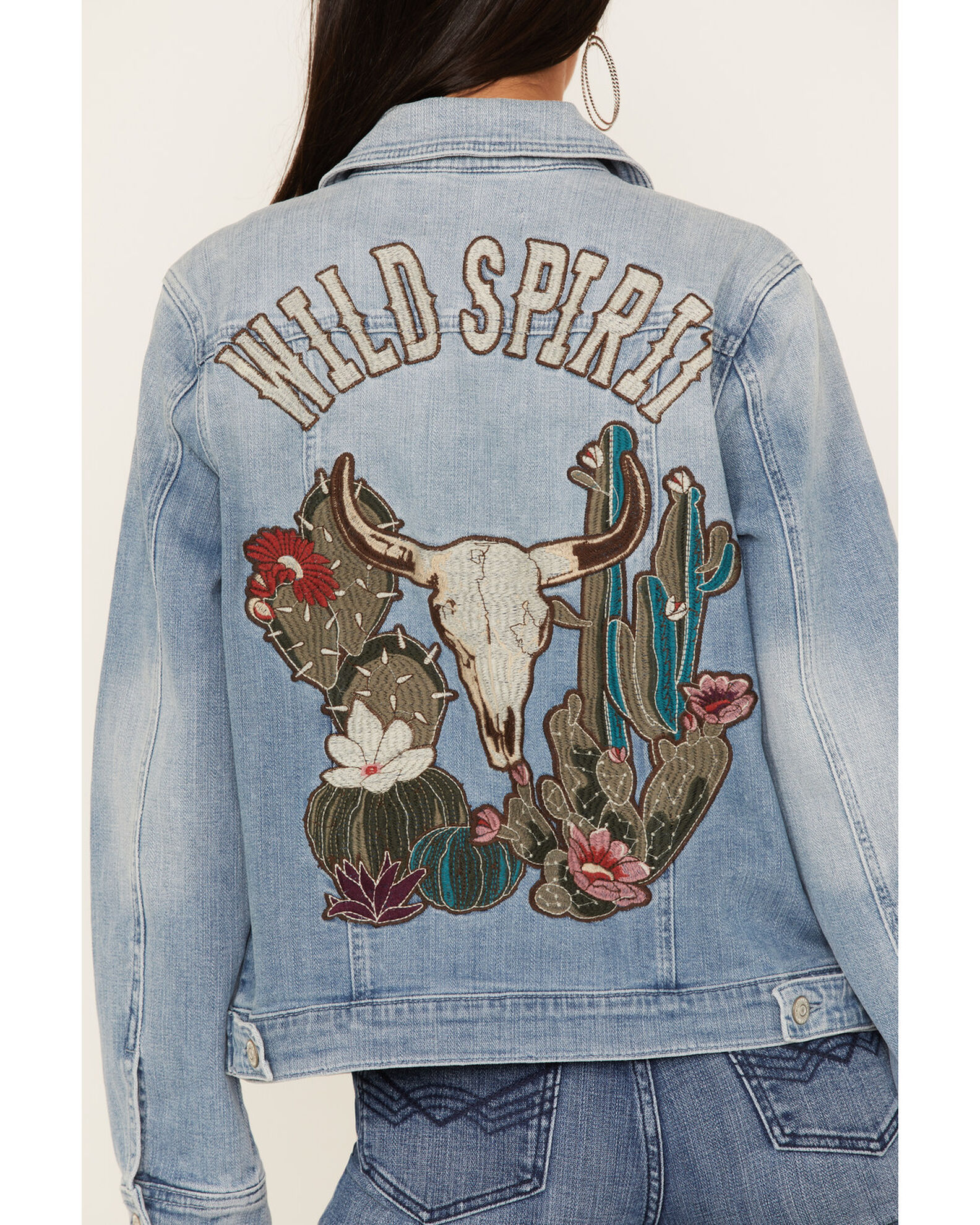 Idyllwind Women's Light Wash Wild Spirit Embroidered Denim Jacket
