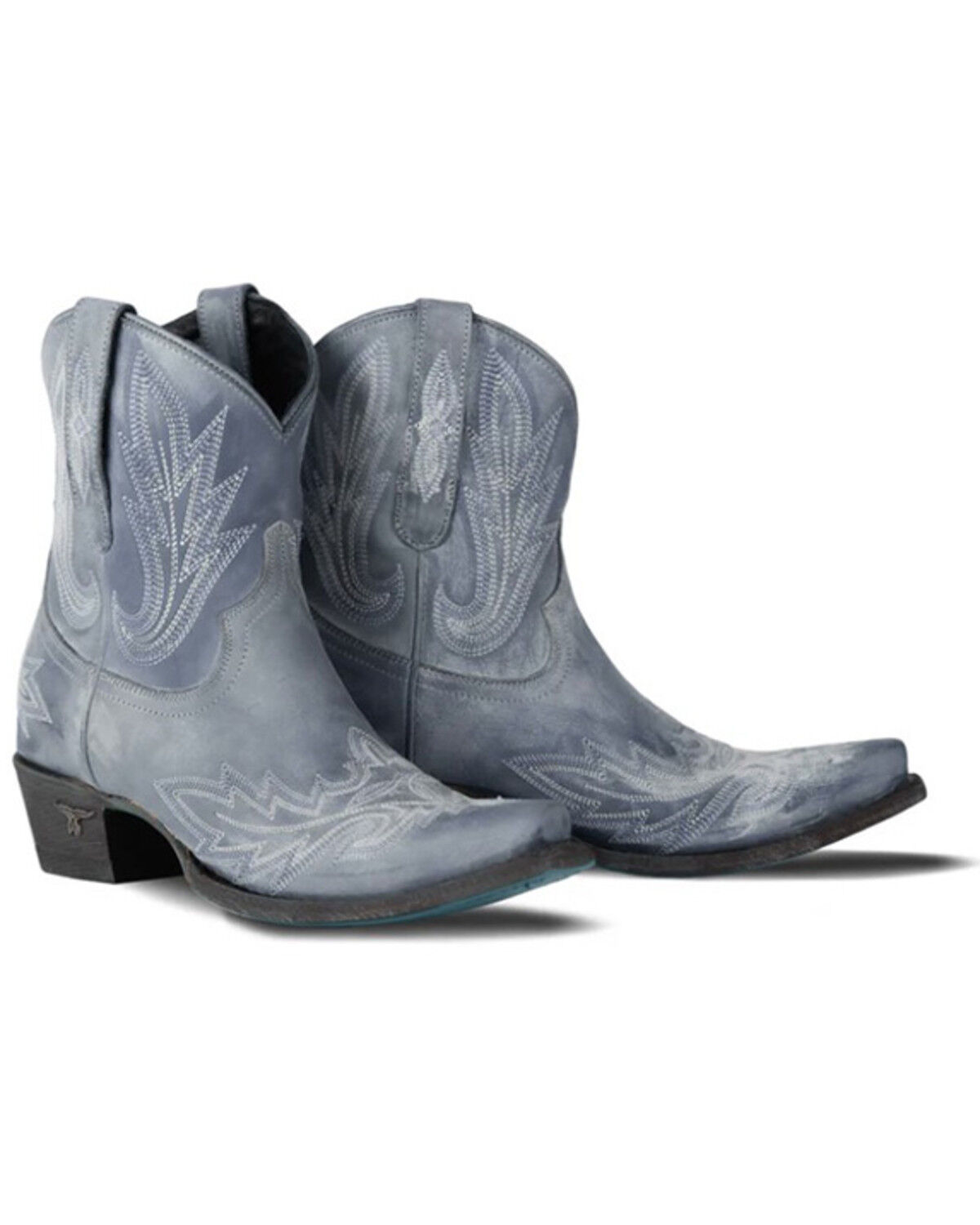 Image #1 - Lane Women's Lexington Western Booties - Snip Toe, Blue, hi-res