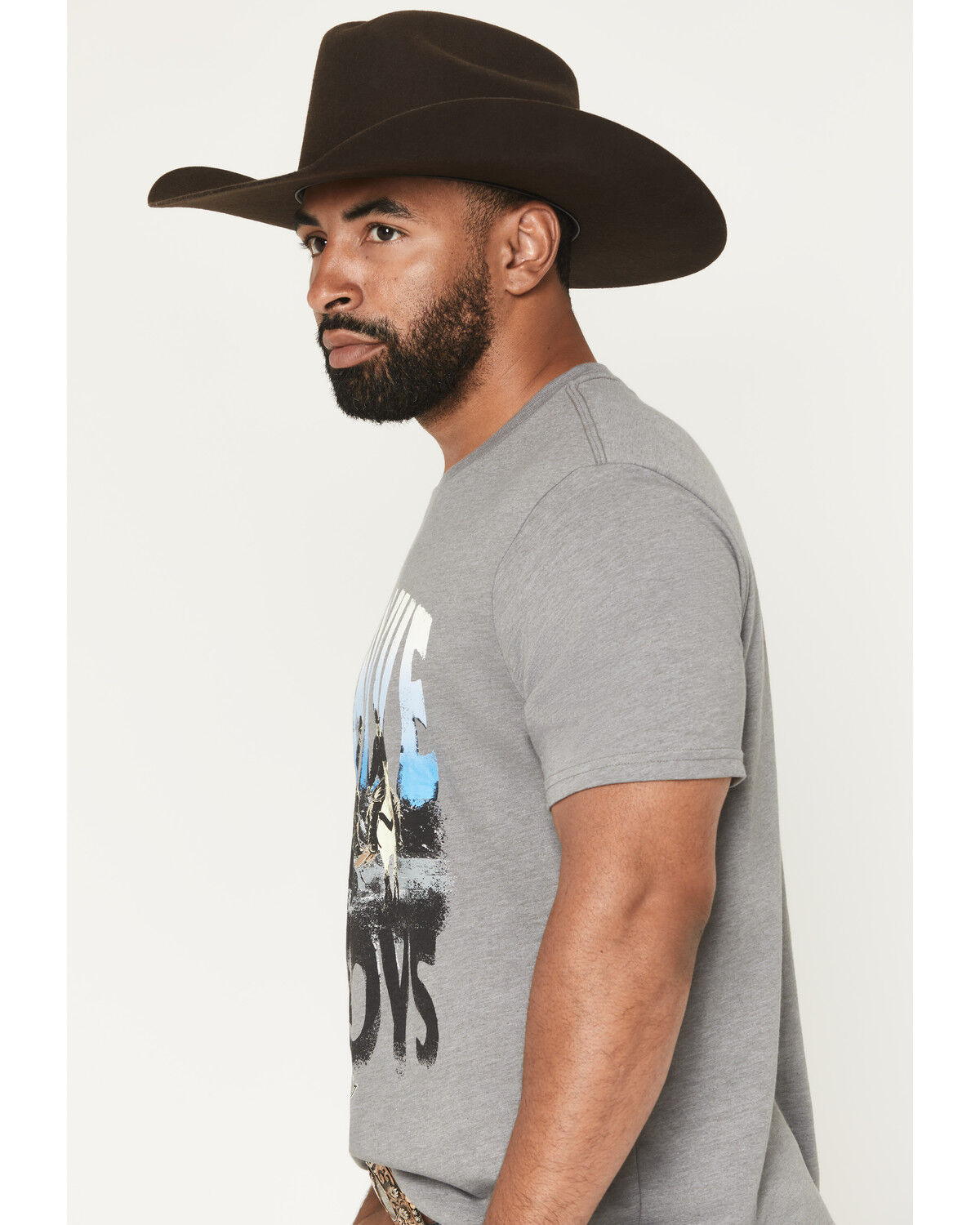 Image #2 - Wrangler Men's Long Live Cowboys Short Sleeve Graphic T-Shirt, Grey, hi-res