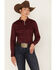 Image #1 - RANK 45® Women's Heritage Solid Long Sleeve Snap Stretch Riding Shirt, Burgundy, hi-res
