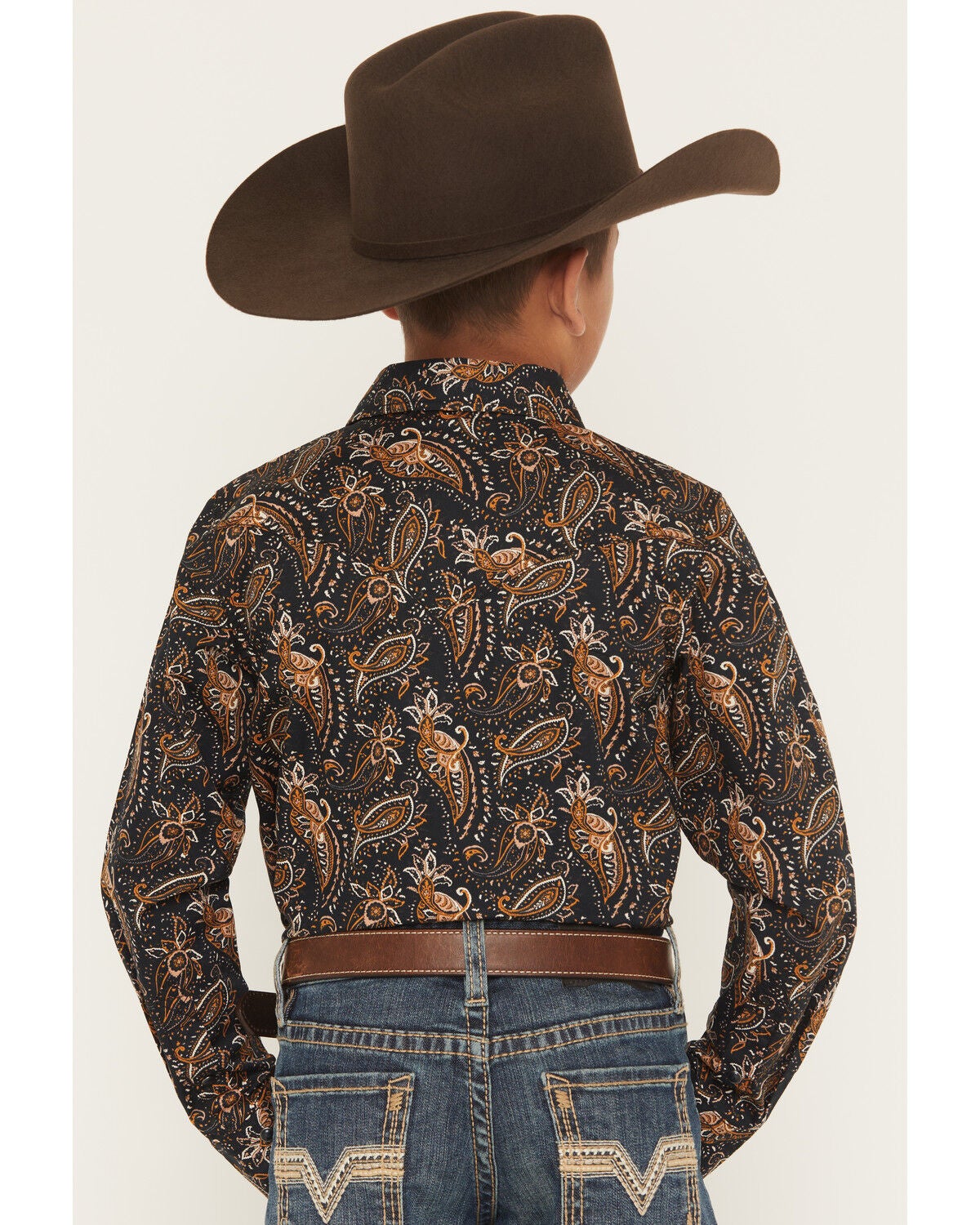 Image #4 - Cody James Men's Canyon Rider Paisley Print Long Sleeve Snap Western Shirt, Navy, hi-res