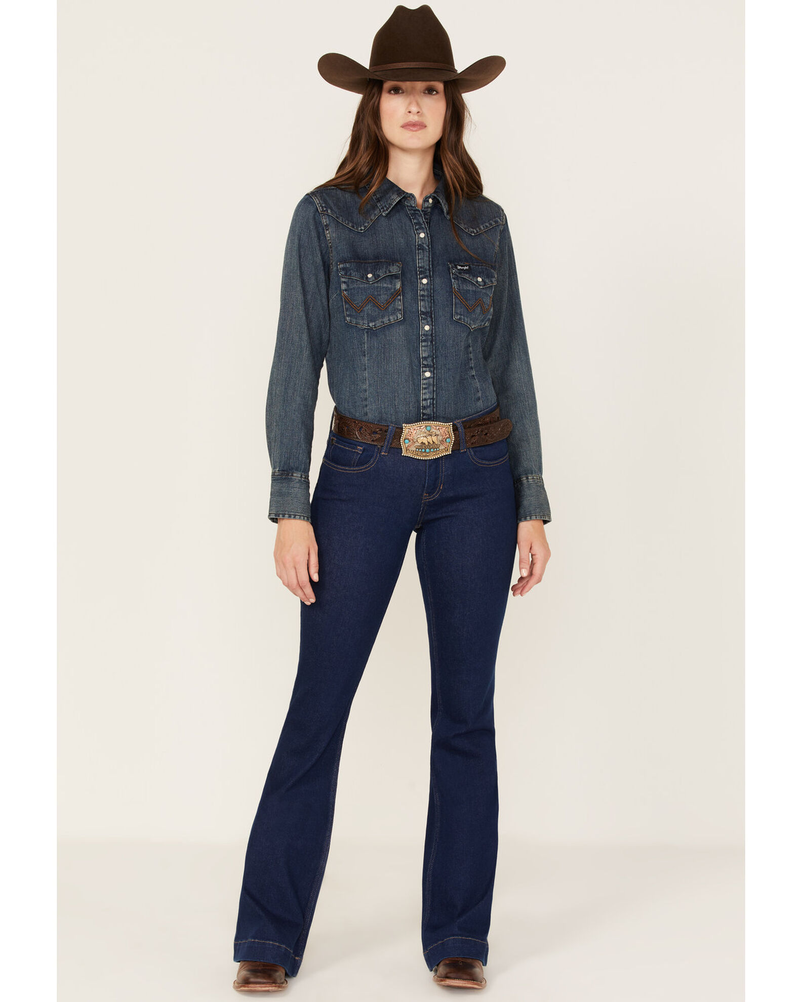 RANK 45 Women s Dark Wash Mid Rise Flare Jeans