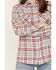 Image #3 - Wrangler Retro Women's Boot Barn Exclusive Long Sleeve Snap Western Flannel Shirt, Steel Blue, hi-res