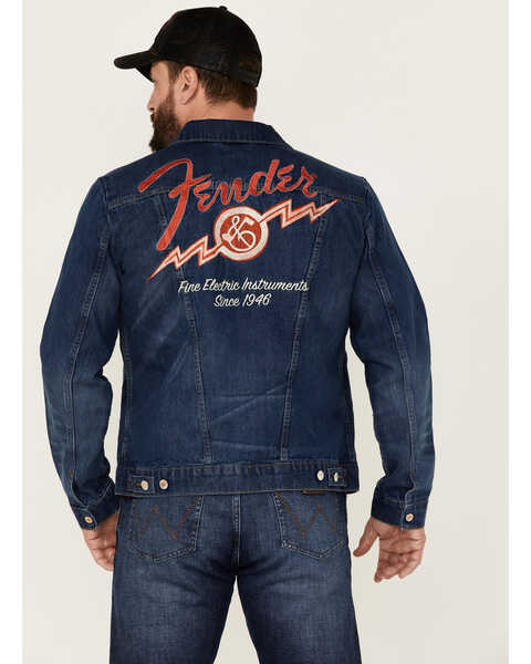 Wrangler X Fender Men's Cowboy Rockstar Patch Denim Jacket | Boot Barn