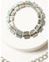 Image #4 - Shyanne Women's Silver & Turquoise Beaded Medallion Chain Bracelet Set, Silver, hi-res