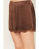 Image #2 - Cleo + Wolf Women's Lace Trim Satin Mini Skort, Brown, hi-res