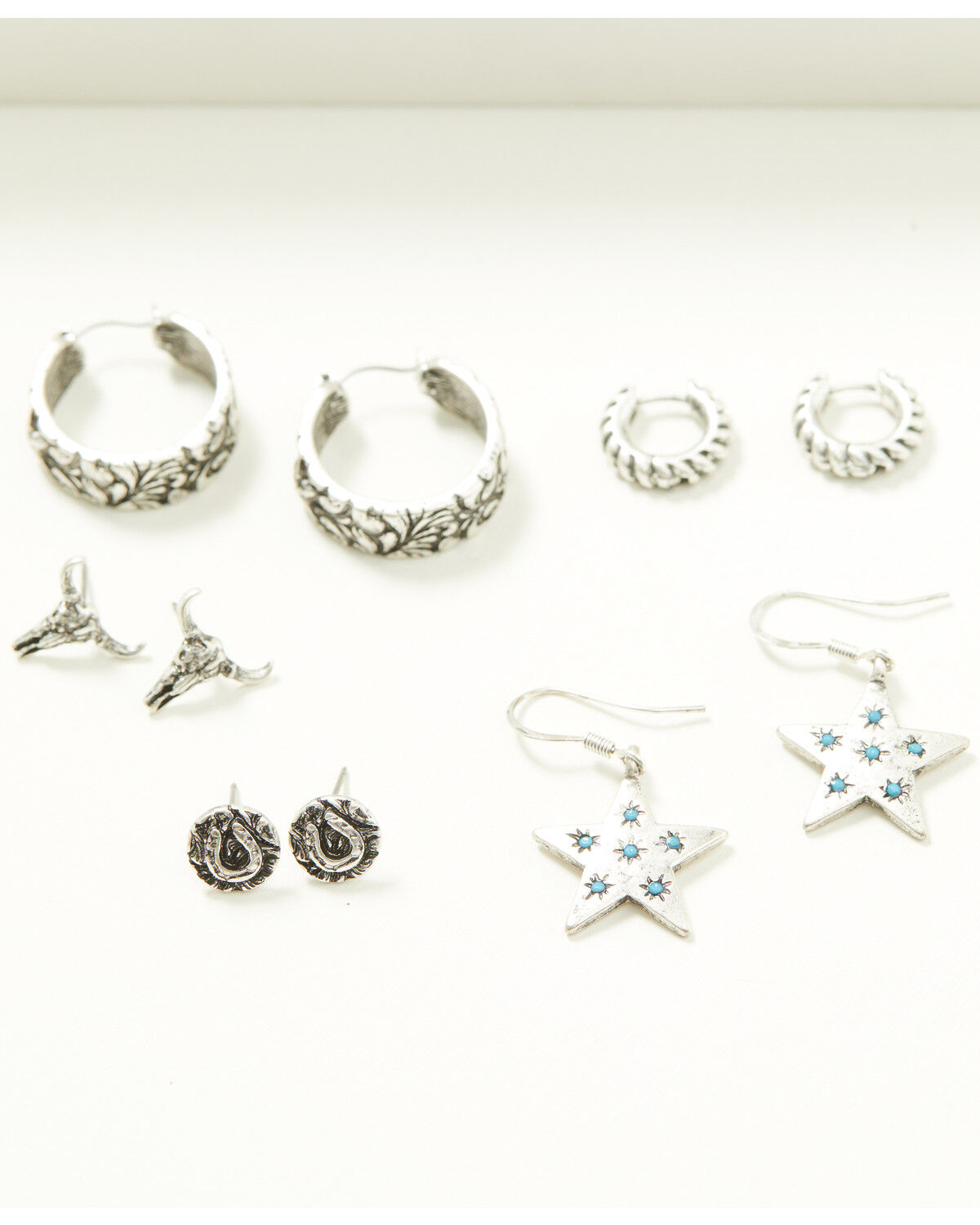 Image #1 - Idyllwind Women's Elberta Star Earring Set - 5 Piece, Silver, hi-res