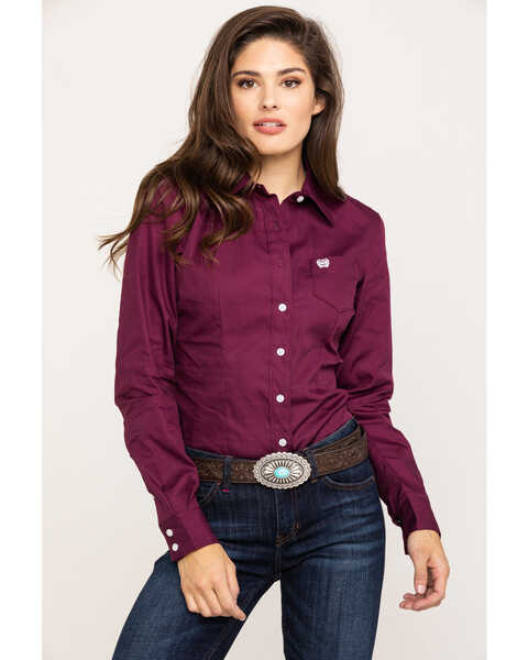 Cinch Jeans  Women's Charcoal Solid Button-Up Shirt