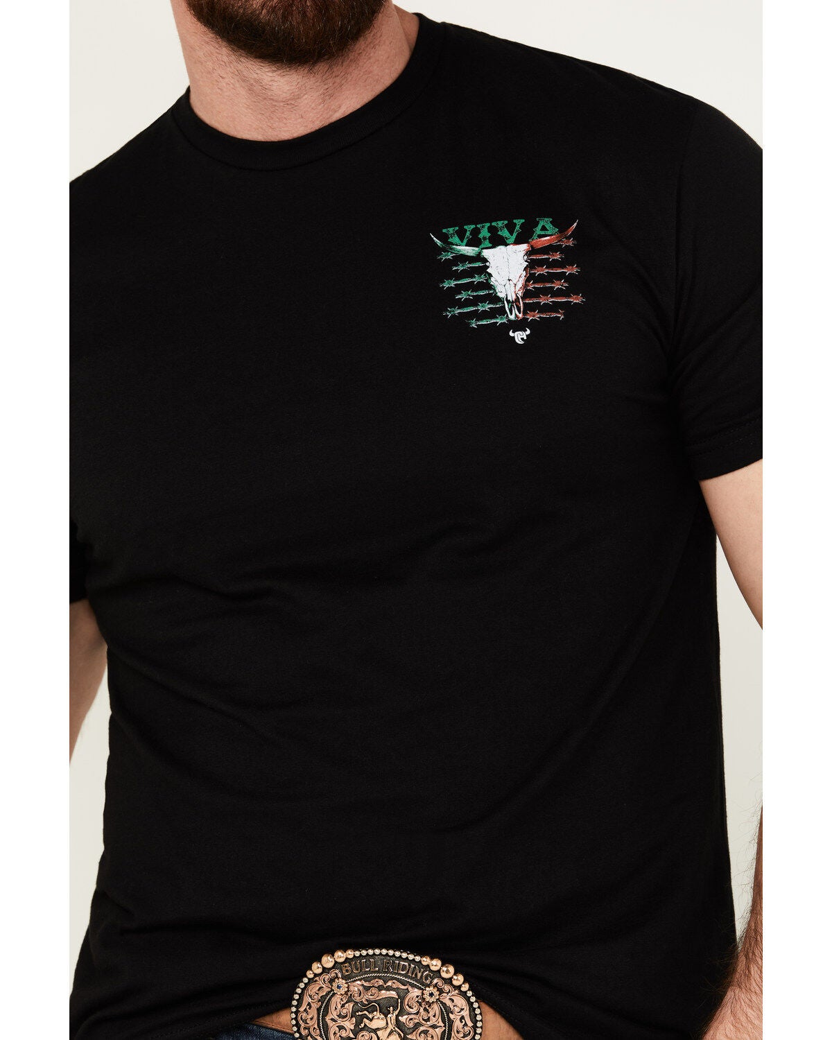 Image #3 - Cowboy Hardware Men's Viva Mexico Steer Head Short Sleeve Graphic T-Shirt, , hi-res
