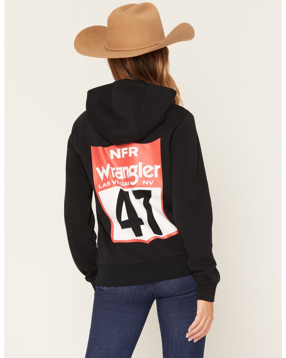 Image #1 - Wrangler Retro Women's Vegas NFR Hooded Sweatshirt, Black, hi-res