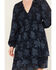 Image #3 - Yura Women's Long Sleeve Floral Tier Mini Dress, Navy, hi-res