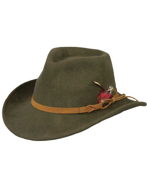 Outback Unisex Randwick Tassy Crusher Hat, Moss, hi-res
