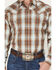 Image #3 - Stetson Men's Plaid Print Long Sleeve Snap Western Shirt, Brown, hi-res