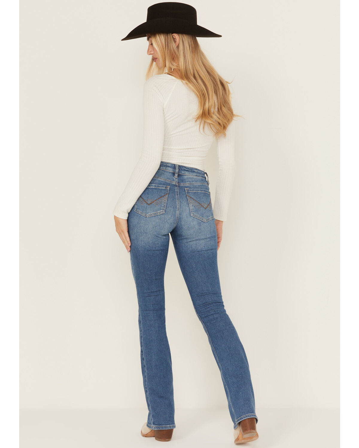 Mid Rise Tie Waist Detail Straight Leg Jeans In Blue Denim