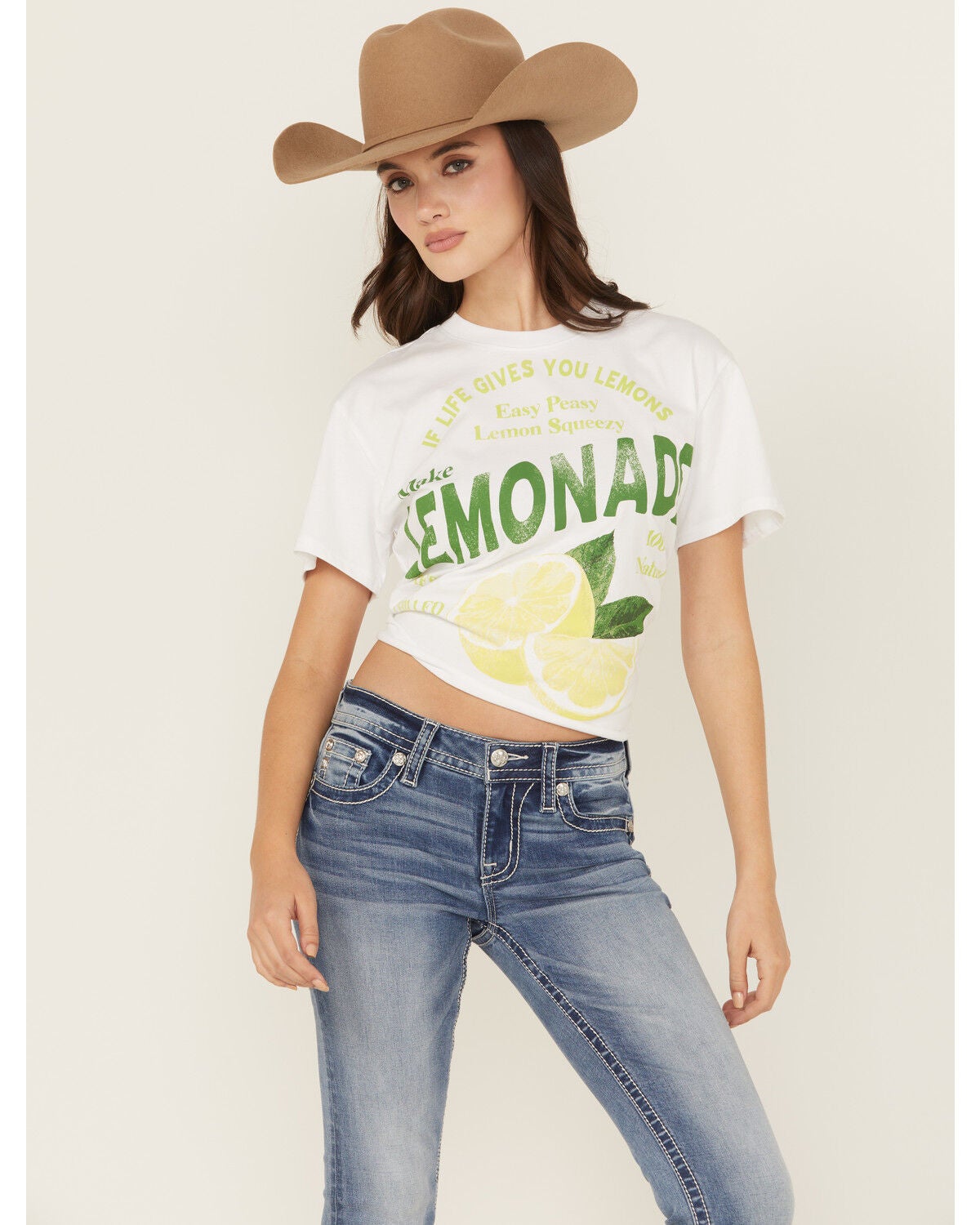 Blended Women's Lemon Short Sleeve Graphic Tee, White, hi-res