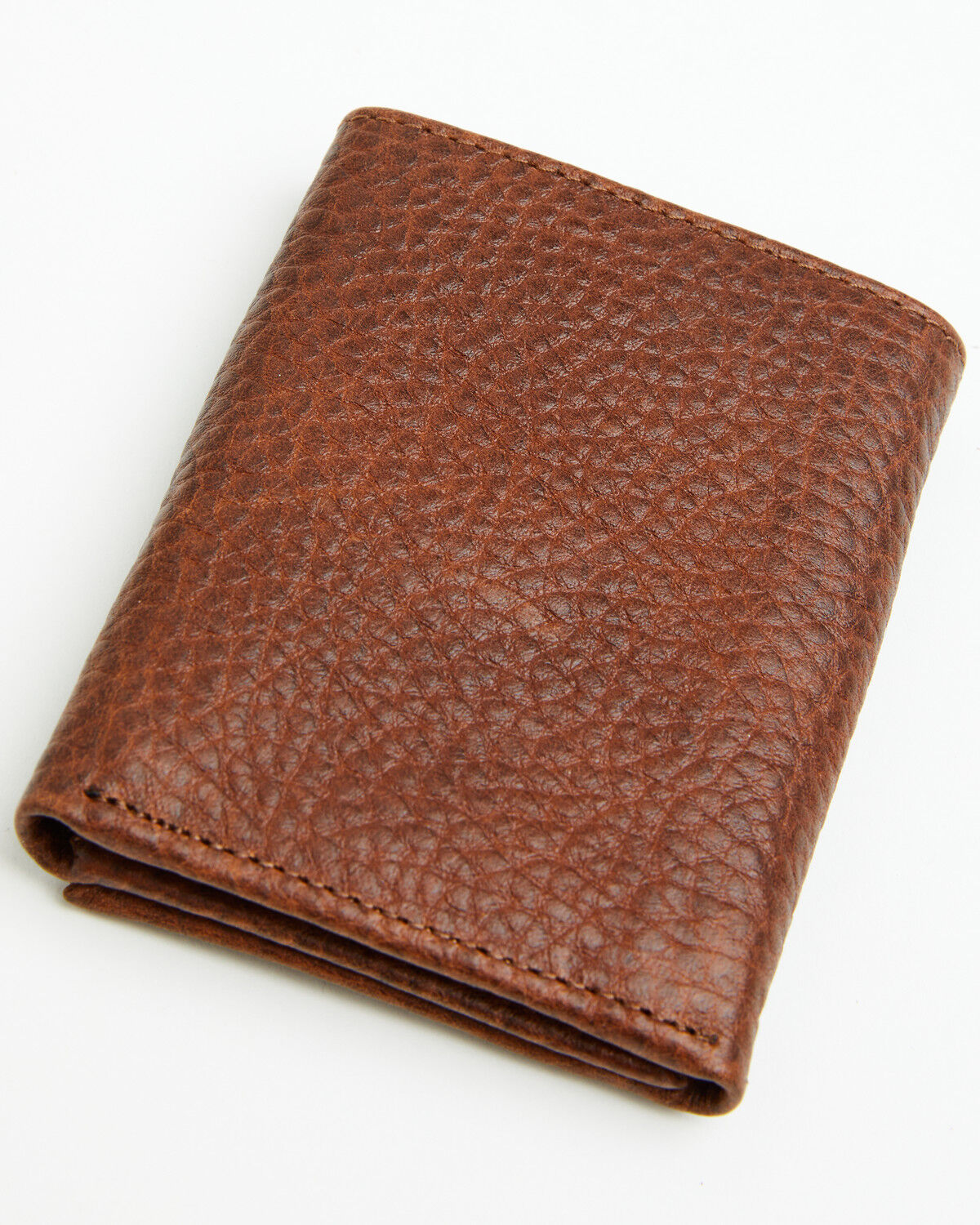 Image #2 - Stetson Men's Pebble Leather Tri-Fold Wallet, Brown, hi-res