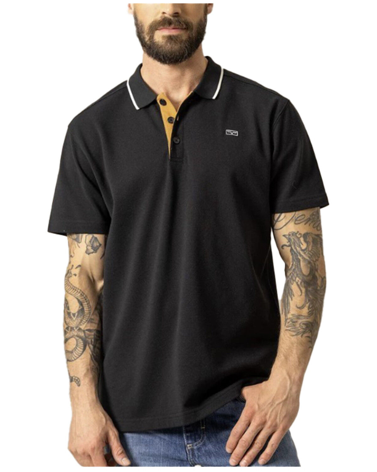 Image #2 - Kimes Ranch Men's El Capitan Short Sleeve Button-Down Polo Shirt, Black, hi-res