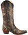Image #2 - Circle G Women's Crackle Embroidered Western Boots - Snip Toe, , hi-res