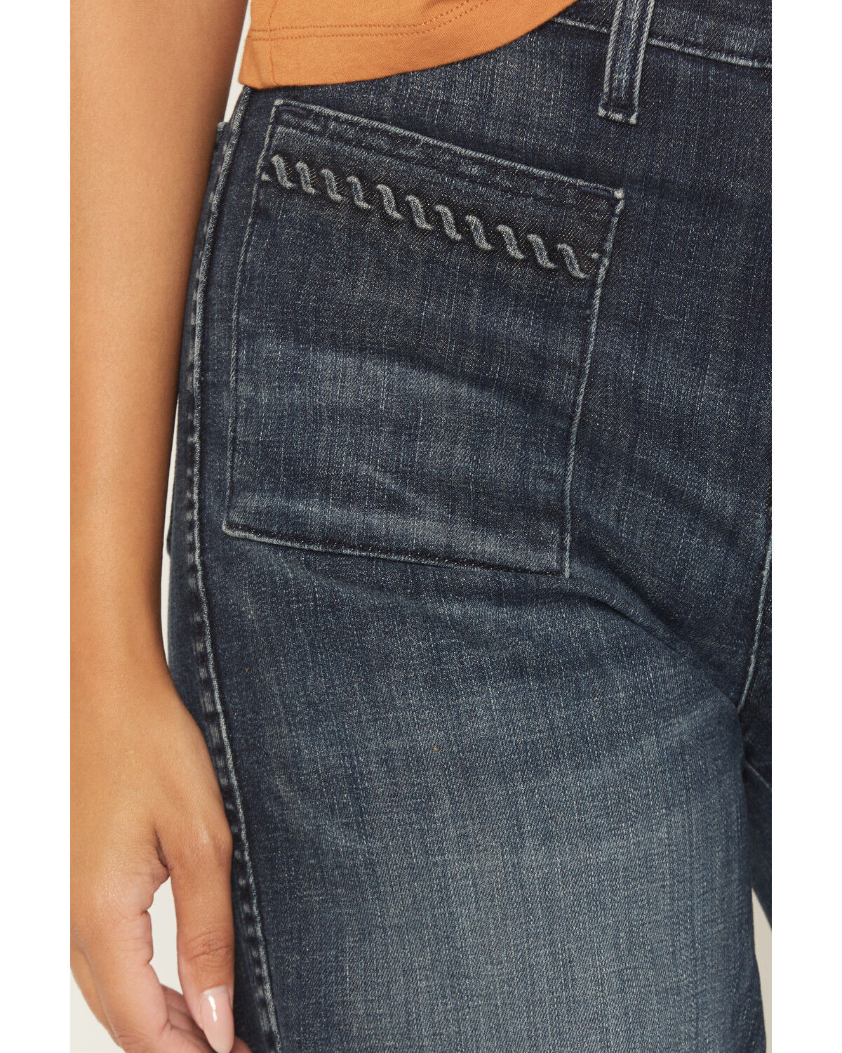 Product Name:  Ariat Women's Dark Wash Ultra High Rise Jill Wide Leg Stretch Denim Jeans